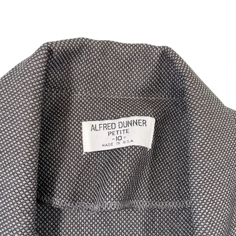 Alfred Dunner 10P Black White Blazer Two Button Textured‎ Career Dark Academia
